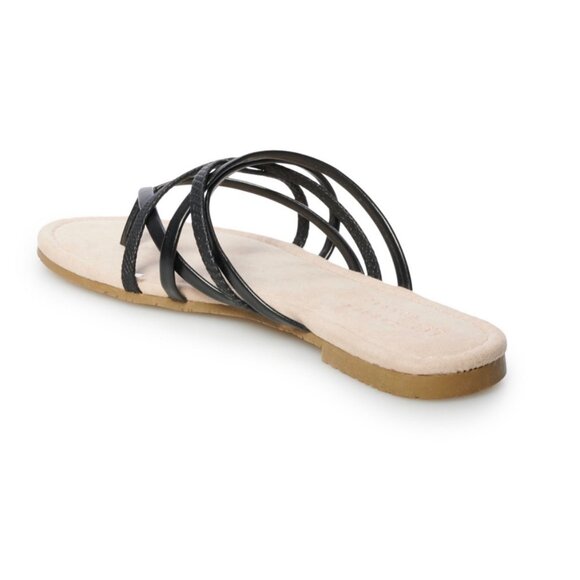 NEW LC Lauren Conrad Sodalite Women's Strappy Slide Sandals in Black Size 11 NWT - Picture 3 of 8